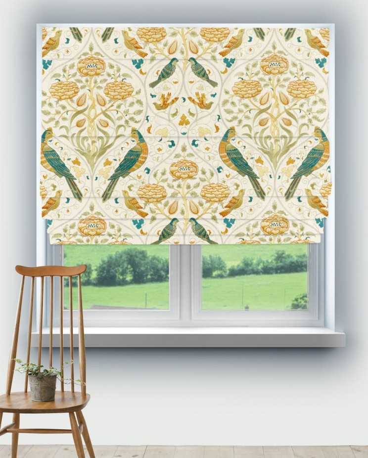 Roman Blinds Morris and Co Seasons By May Embroidery Fabric 236826