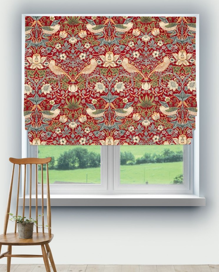 Roman Blinds Morris and Co Strawberry Thief Velvet Fabric Fabric 236933