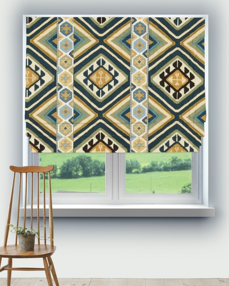 Roman Blinds Morris and Co Dorothy’s Kilim Fabric 237307