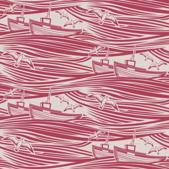 Mini Moderns Whitby Awning Red Wallpaper
