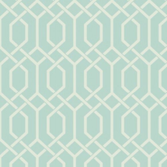 Hexagonal Trellis Wallpaper - Aqua - By Today Interiors - LA30312