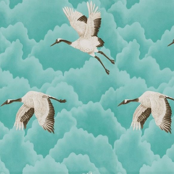 Cranes In Flight Wallpaper - Marine - By Harlequin - 111234