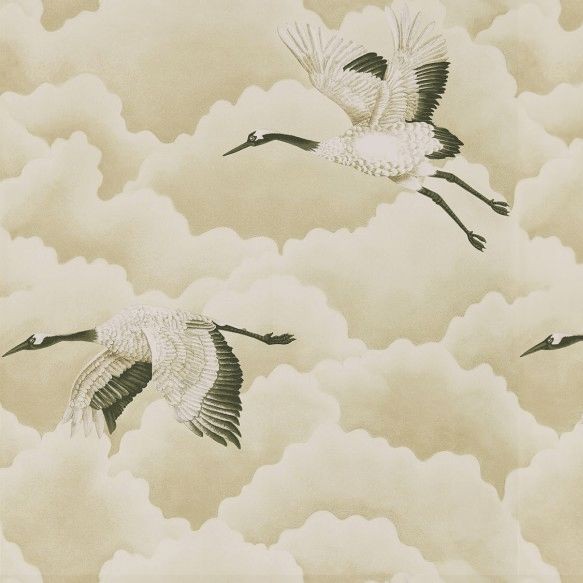 Cranes In Flight Wallpaper - Pebble - By Harlequin - 111231