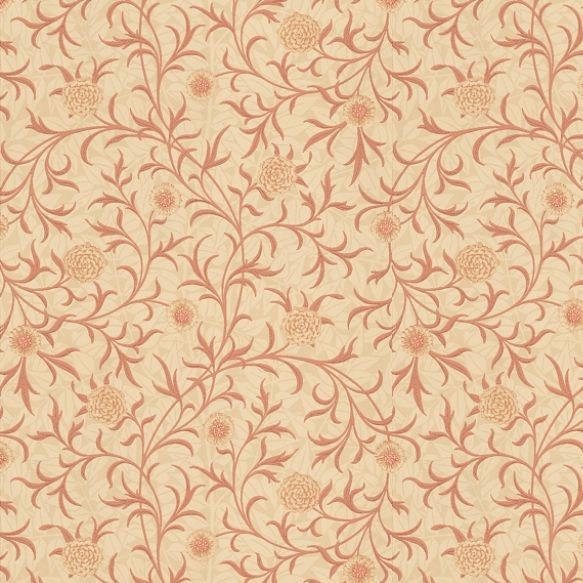 Scroll Wallpaper - Light Brick/Buff - By Morris and Co - 210364