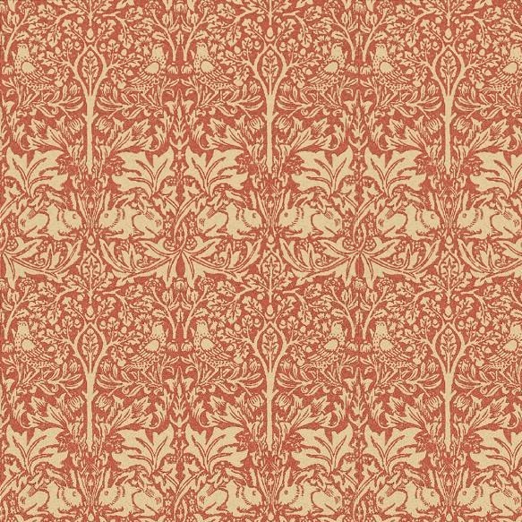 Brer Rabbit Wallpaper - Church Red/Biscuit - By Morris and Co - DMORBR106