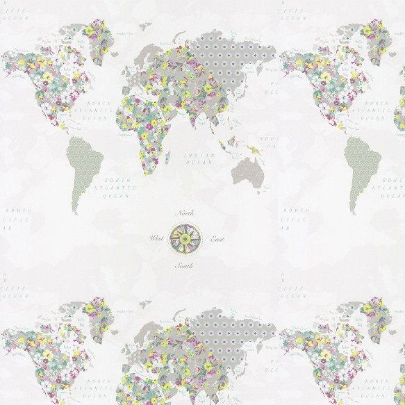 Caselio World Map Wallpaper