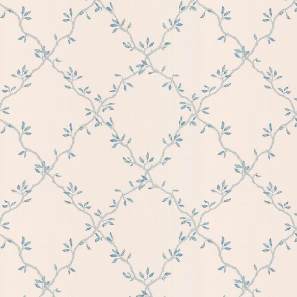 Leaf Trellis Wallpaper - Old Blue - By Colefax and Fowler - 07706/05