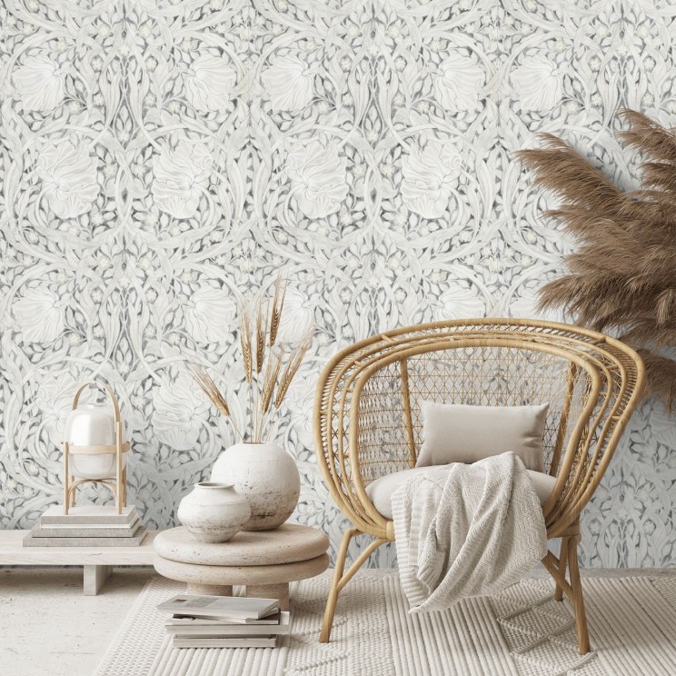Pure Pimpernel Wallpaper - Black Ink - By Morris and Co - 216539