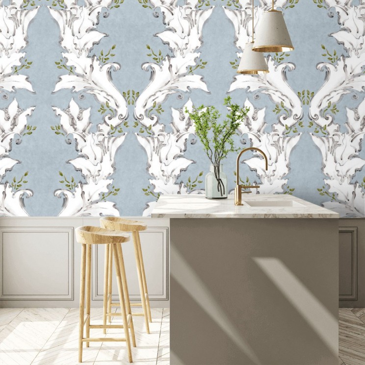 Ornamental Wallpaper - Blue - By Coordonne - YSP0020