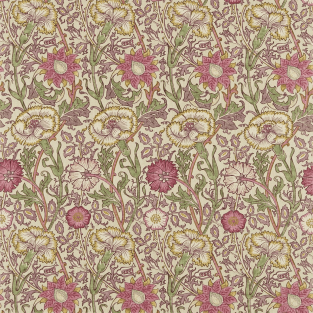 Morris and Co Pink & Rose Fabric