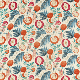 Sanderson Jackfruit Indigo/Rambutan Fabric
