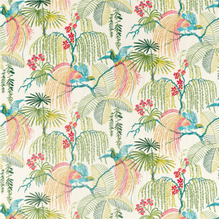 Sanderson Rain Forest Embroidery Tropical Fabric