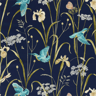 Sanderson Kingfisher & Iris Fabric Fabric