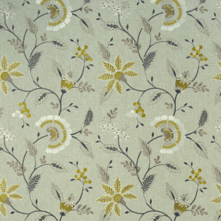 Clarke and Clarke Delamere Chartreuse Fabric