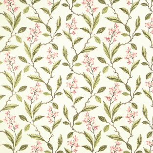 Clarke and Clarke Melrose Pink/ Apple Fabric