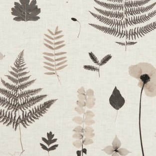 Clarke and Clarke Herbarium Charcoal/Natural Fabric