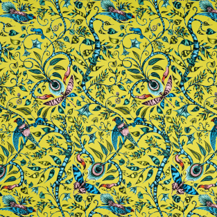 Clarke and Clarke Rousseau Lime Fabric