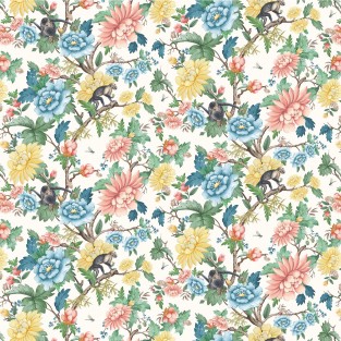 Clarke and Clarke Sapphire Garden Fabric