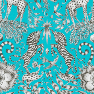 Clarke and Clarke Kruger Teal Fabric