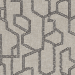 Clarke and Clarke Labyrinth Charcoal Fabric