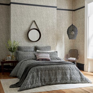 William Morris Crown Imperial in Charcoal Bedding