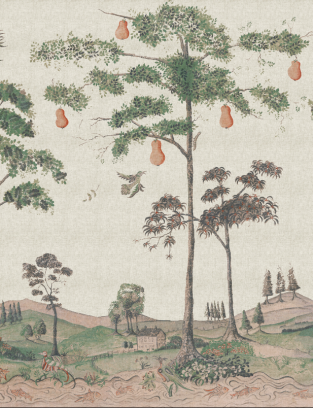 Andrew Martin Mythical Land On Linen Wallpaper