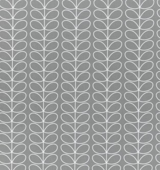 Orla Kiely Linear Stem Silver Fabric
