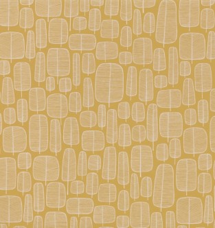 MissPrint Little Trees Yellow Fabric