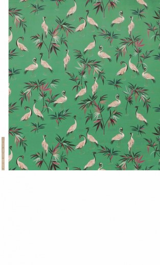 Sara Miller Heron Velvet Green Fabric
