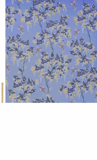 Sara Miller Hummingbird Velvet Cornflower Blue Fabric