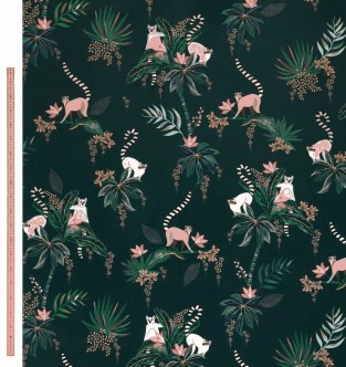 Sara Miller Lemur Velvet Forest Green Fabric