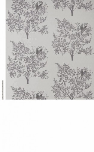Sara Miller Love Birds Velvet Pale Grey Fabric