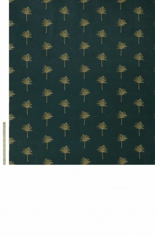 Sara Miller Tropical Palm Velvet Forest Green Fabric