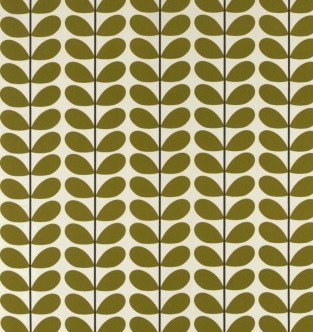 Orla Kiely Two Colour Stem Olive Fabric